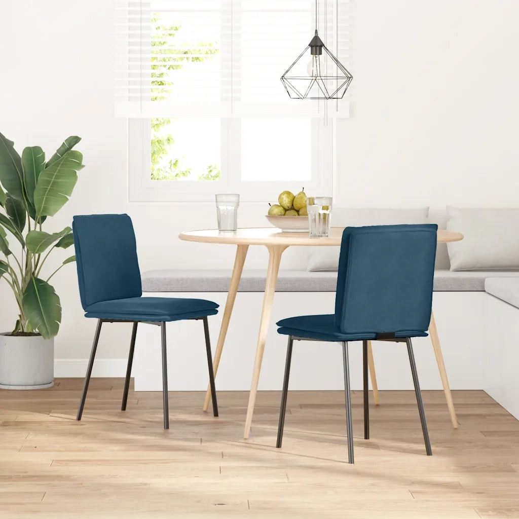 Sedie da Pranzo 2 pz Blu in Velluto 4101254