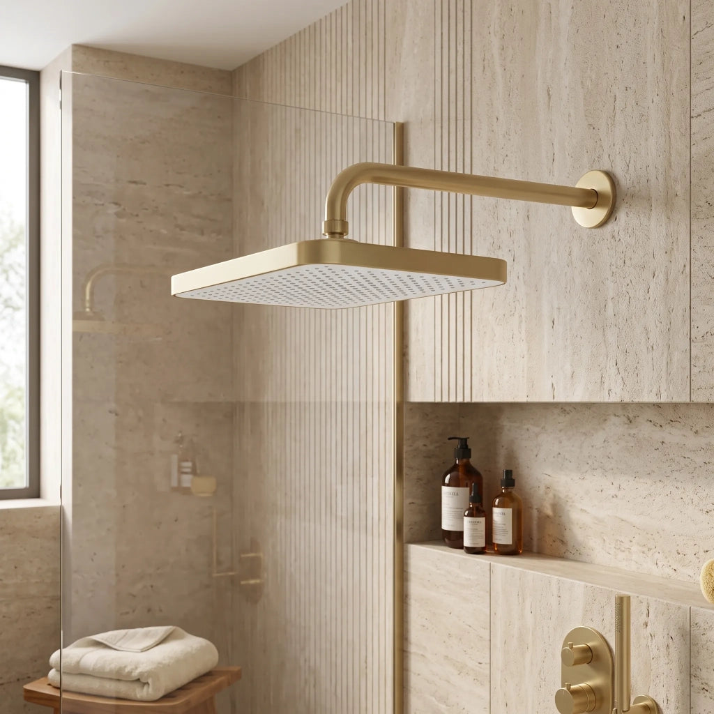 Soffione Doccia Rettangolare Rea Js-032 Brushed Gold