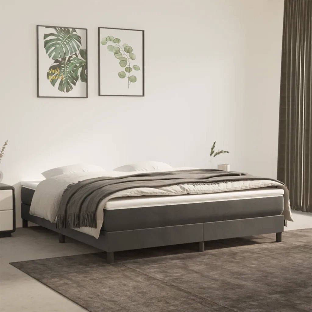 Materasso a Molle Insacchettate Rigidità Media Grigio Scuro 180x200x20 cm in Velluto 347849