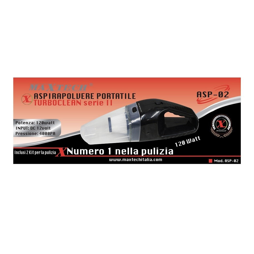 Trade Shop - Aspiratore Professionale Per Auto Camper Camion 12v Accendisigari 120w Maxtech Asp-02 -