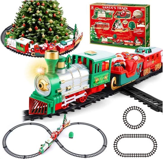 Treno elettrico di Natale - Treno di Natale elettrico - Treno intorno all'albero di Natale - Decorazione di Natale a vapore - Treno di giocattolo di Natale - Treno di Natale con luce e suono - Decorazione di Natale - Accessori del villaggio di Natale