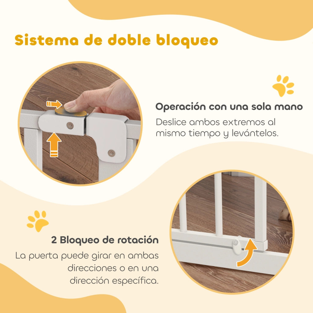 Cancello Sicurezza per Cani Estensibile 75-115 cm ¨C zephmum ¨C Bianco