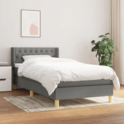Giroletto a Molle con Materasso Grigio Scuro 100x200 cm Tessuto 3130490