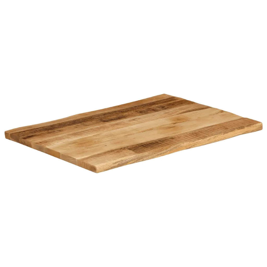 Piano Tavolo | Superficie Tavolo | Piano Scrivania Bordi Vivi 70x60x2,5cm Legno Massello Mango Grezzo