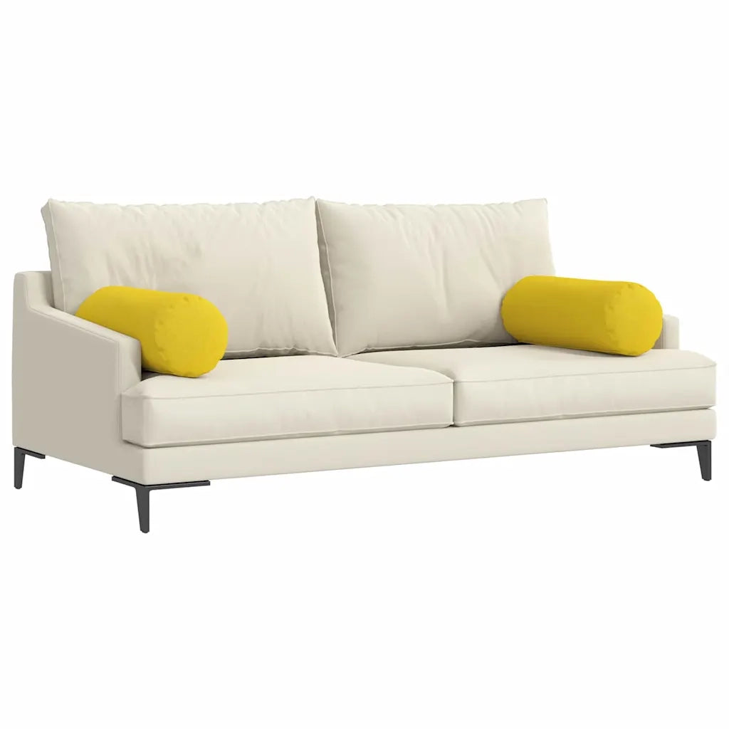Cuscini a rullo 2 pcs Giallo Chiaro Ø 25 x 70 cm Tessuto 42014320