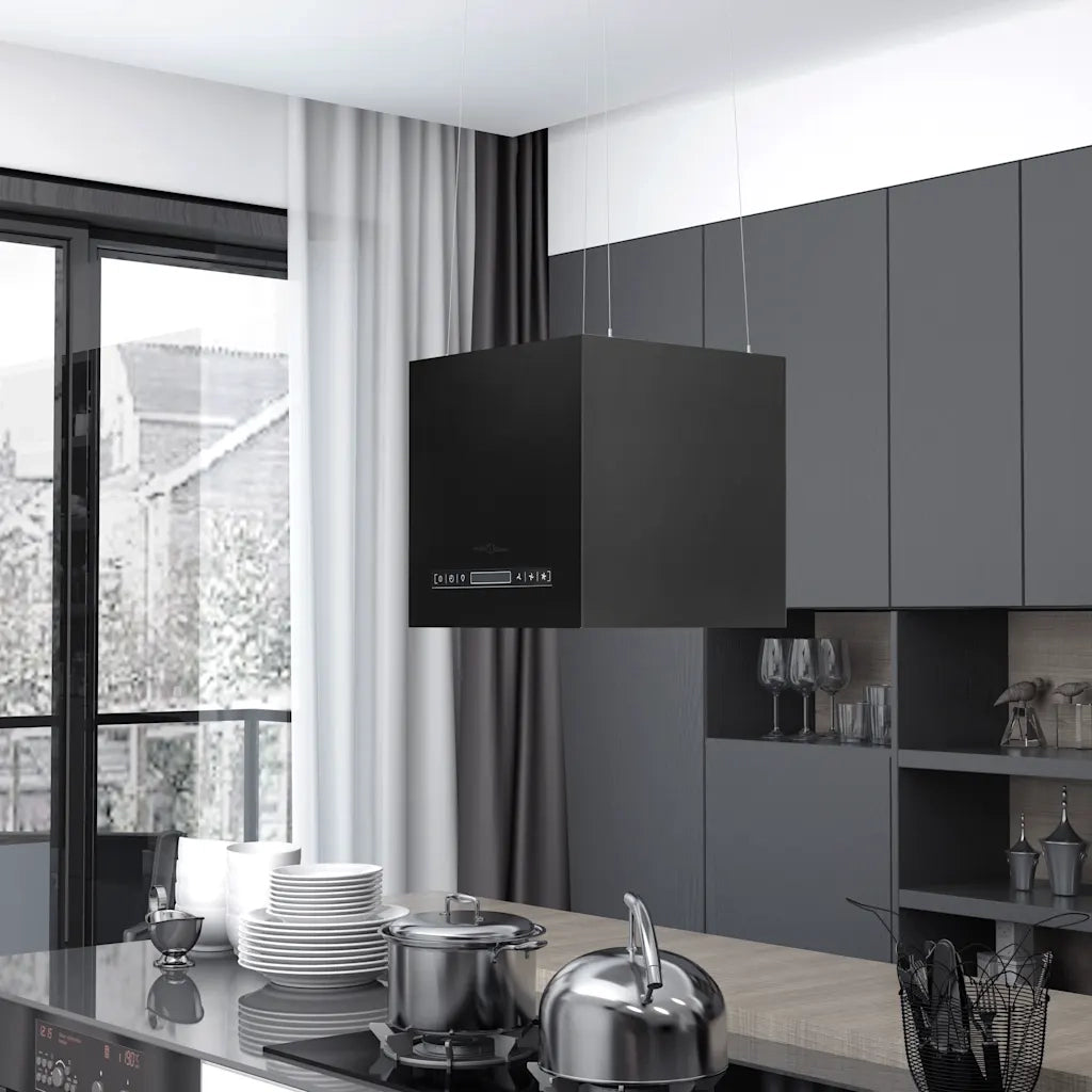 Cappa da Cucina ad Isola Sospesa LCD-Cappa a Isola Sensore 37 cm in Acciaio