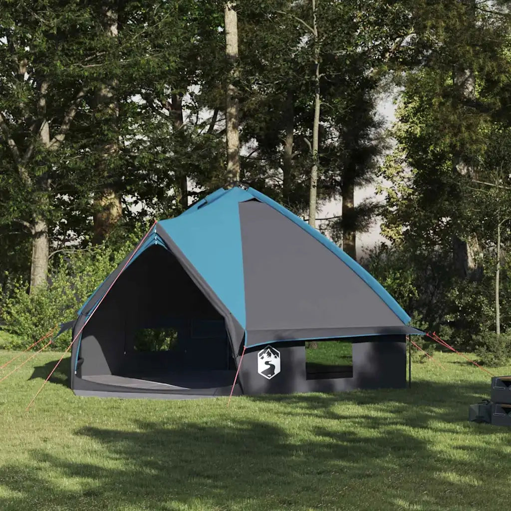 Tenda Teepee per 8 Persone Blu e Grigio 490 x 410 x 210 cm