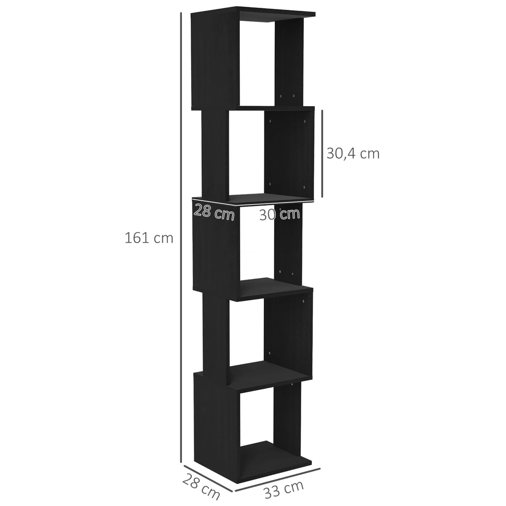 Libreria a 5 Ripiani Moderna ¨C Zephmum ¨C Nero