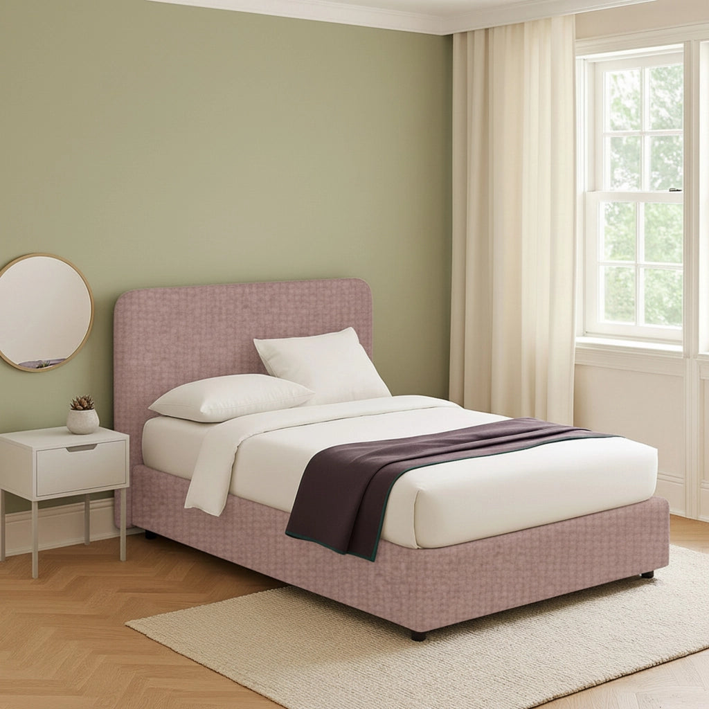 Telford, Letto Piazza e Mezza Sfoderabile Made in Italy, Rosa Antico