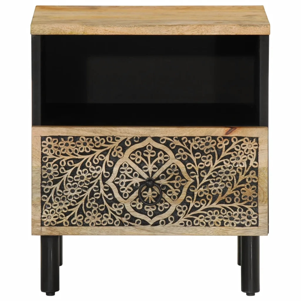 Comodino 40x33x46 cm in Legno Massello di Mango 358218