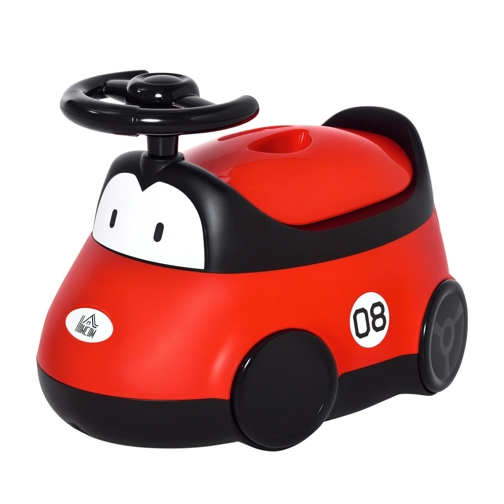 Orinalino per Bambini Forma Auto con Volante e Tappa ¨C Minimal ¨C 40x27.5x29.1 cm Rosso