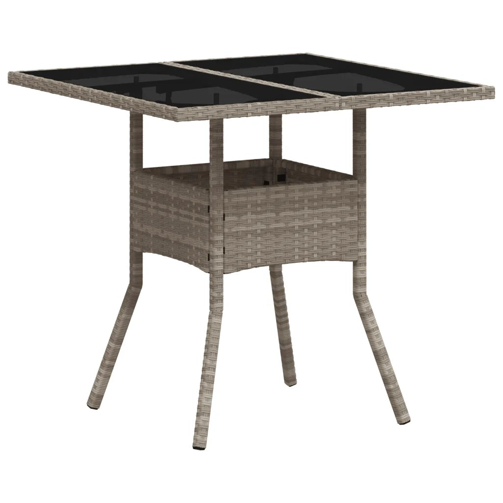 Set Pranzo da Giardino 5pz con Cuscini Polyrattan e Vetro 3278612