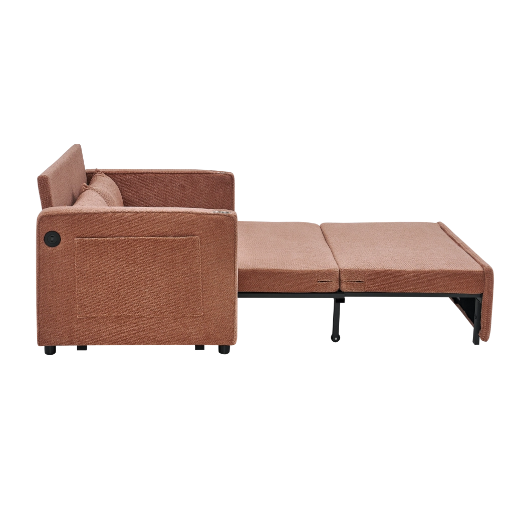 Divano Letto 2 Posti con USB ¨C Xylo ¨C Arancione