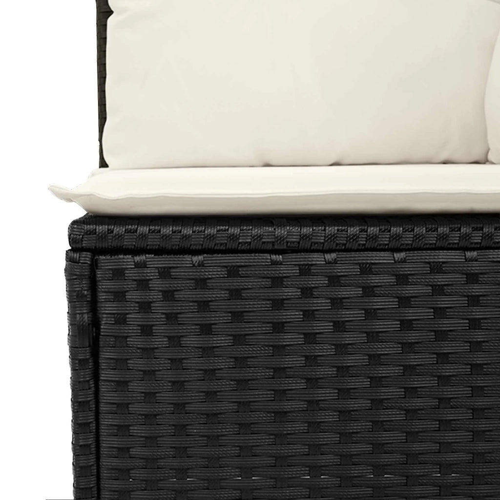 Set Divano da Giardino con cuscino 12 pcs Nero e Crema 3363345