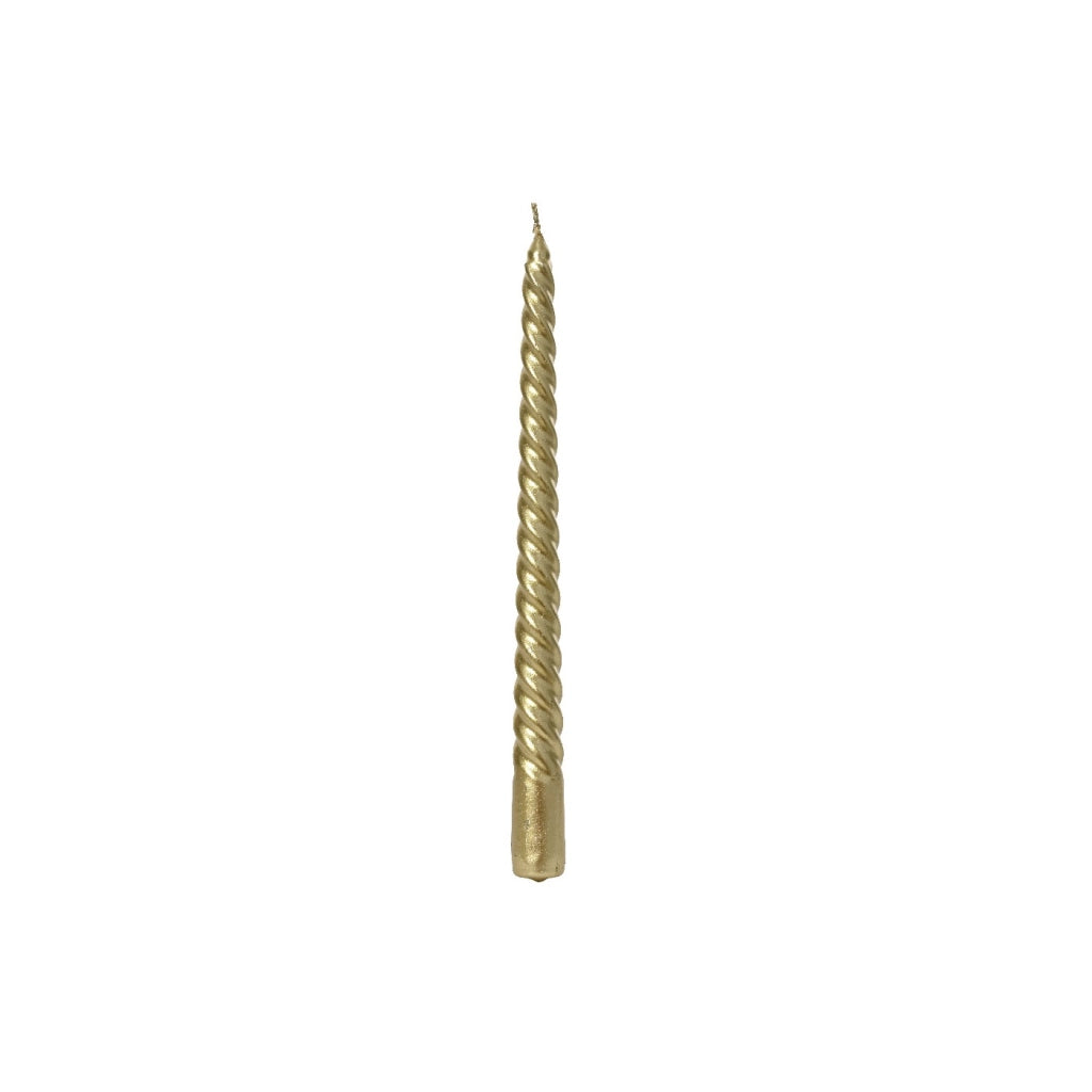 Box 4 Candele torciglione oro H25cm