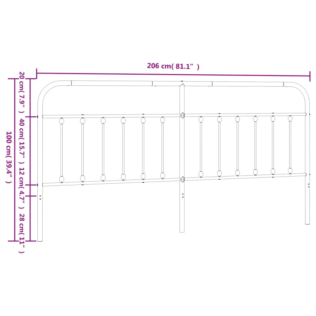 Testiera di Ricambio in Metallo Bianco 200 cm 352665