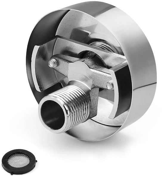 Accessori per doccetta - Doccetta con design regolabile - Realizzato in ottone - Resistente alla corrosione - Accessori per doccetta - Inclusa la placchetta di protezione - Valvola angolare