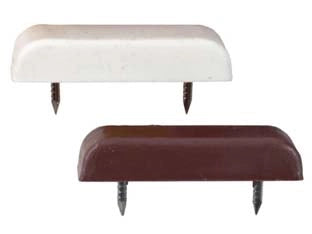 FERMANTINE FERMAPORTE CON 2 CHIODI- - mm.40x10x7, in plastica bianca - 250 pezzi