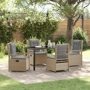 Set da Pranzo per Giardino 5 pcs Beige e Grigio Chiaro