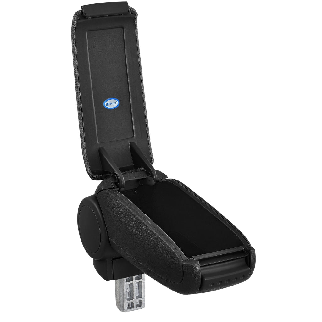 [pro.tec] Bracciolo centrale Ford Fiesta - Rivestimento in similpelle con cuciture nere - con vano portaoggetti