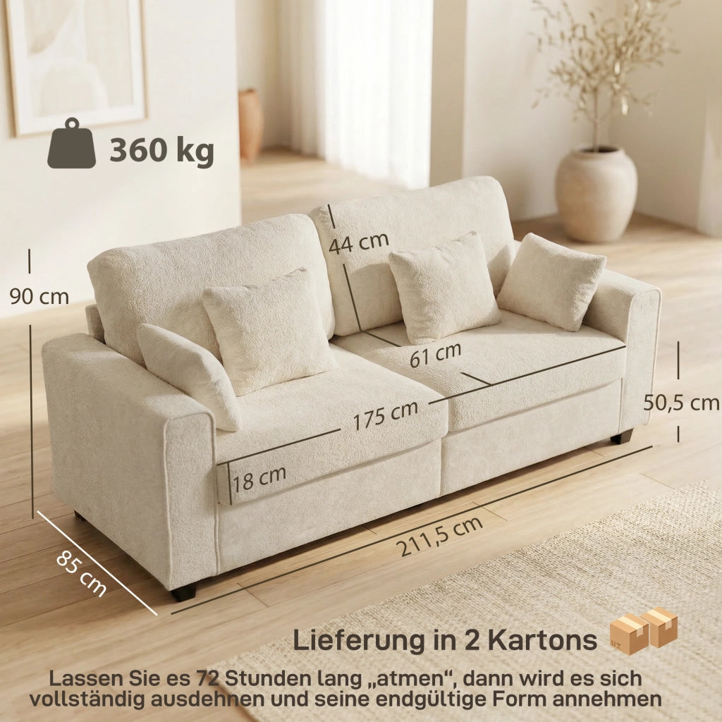 Divano 3 posti in velluto antimacchia ¨C Minimal ¨C beige