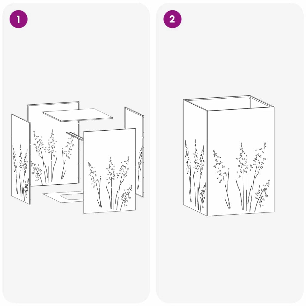 Vaso da giardino 2 pz Nero 50 x 50 x 75 cm 8005765