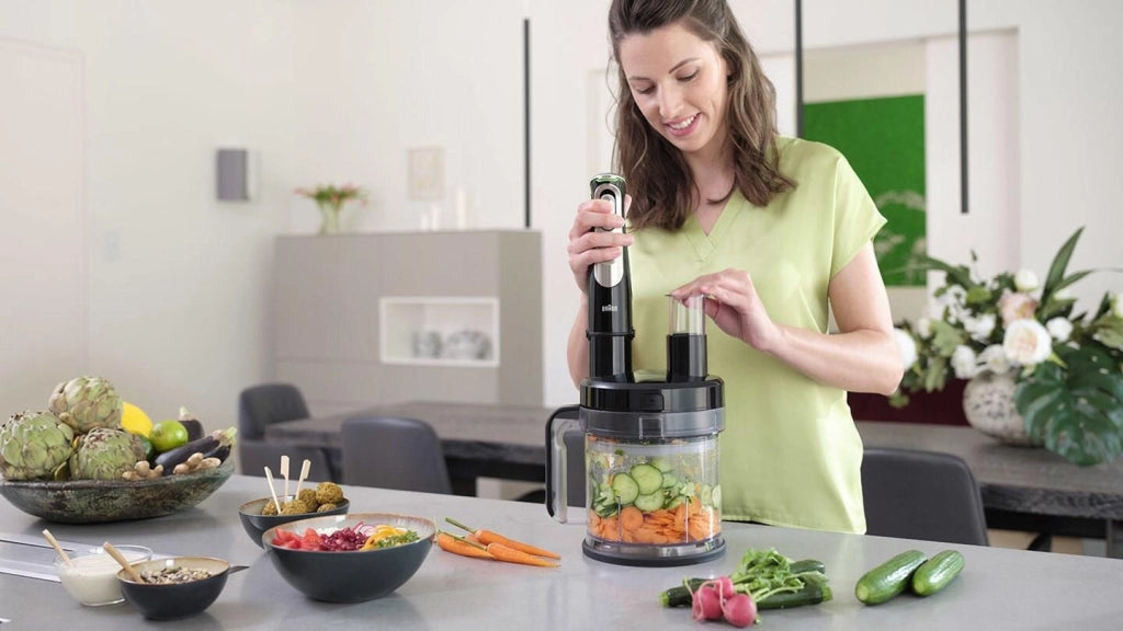 Braun MQ9187XLI MultiQuick 9 Frullatore ad Immersione 1200 W 0,6 L 3 velocita' ActiveBlade lavastoviglie colore Nero Acciaio Inox