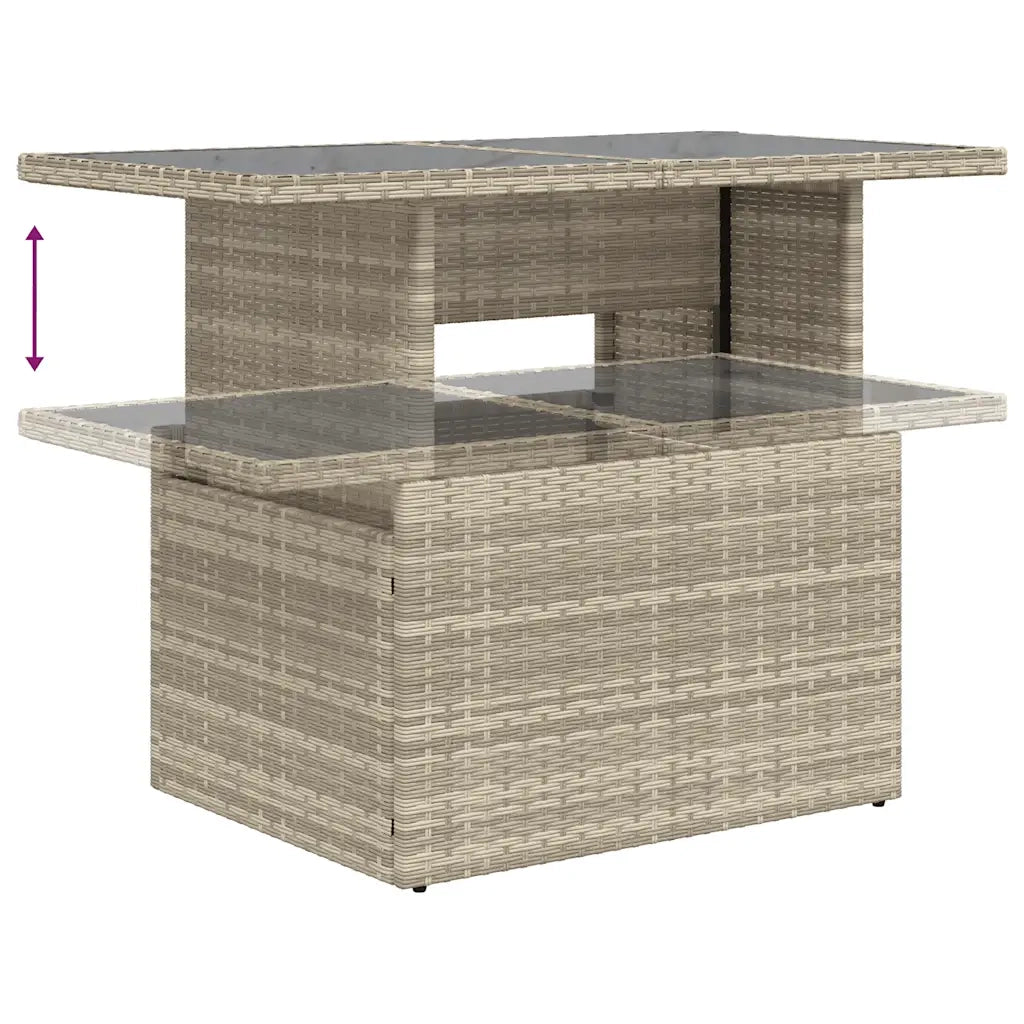 Set Divano da Giardino 5pz con Cuscini Grigio Chiaro Polyrattan