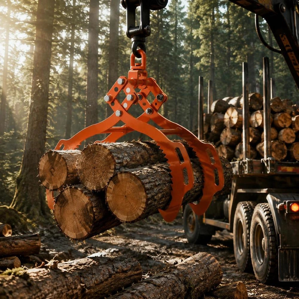Professional Forestry Grapple 609-710 Mm, Drag Grapple With 4 Claws, Rotating Steel Log Grapple, Load Capacity 453 Kg, Serrated Claw Design, Log Grab, Hook Grapple For Trucks, Tractors, Trolleys