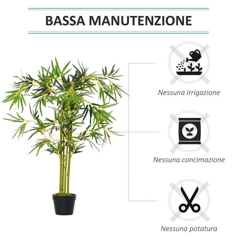 PIANTA DI BAMBÙ IN VASO ARTIFICIALE ALTEZZA 120CM