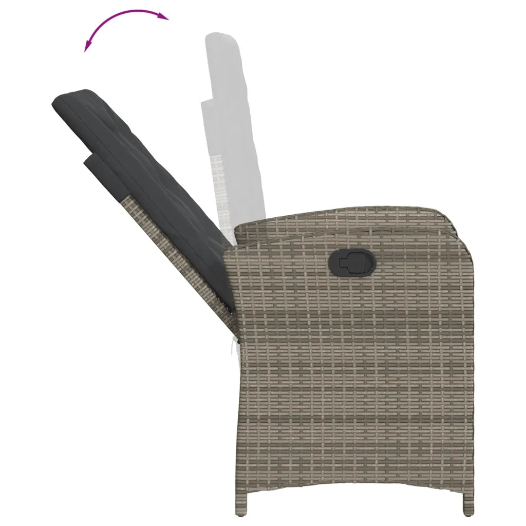 Set da Pranzo da Giardino 7 pz con Cuscini in Polyrattan Grigio 3212217
