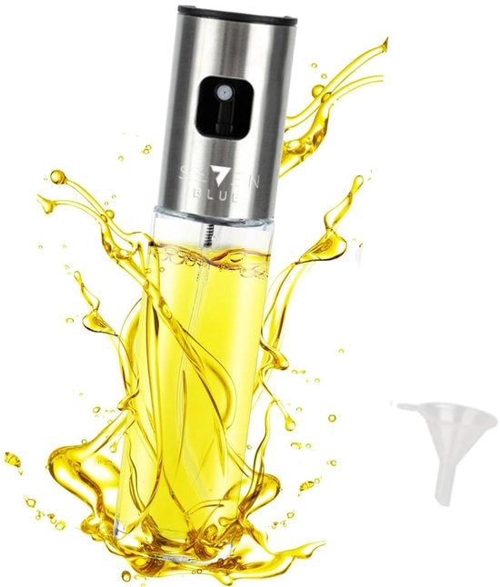 Spruzzatore di Olio Blu per Cucina 100ml - Olio Spray per Insalata, Griglia e Frittura - Olio Dispensatore per Fryer aeree - Manico per la Cucina (100ml)