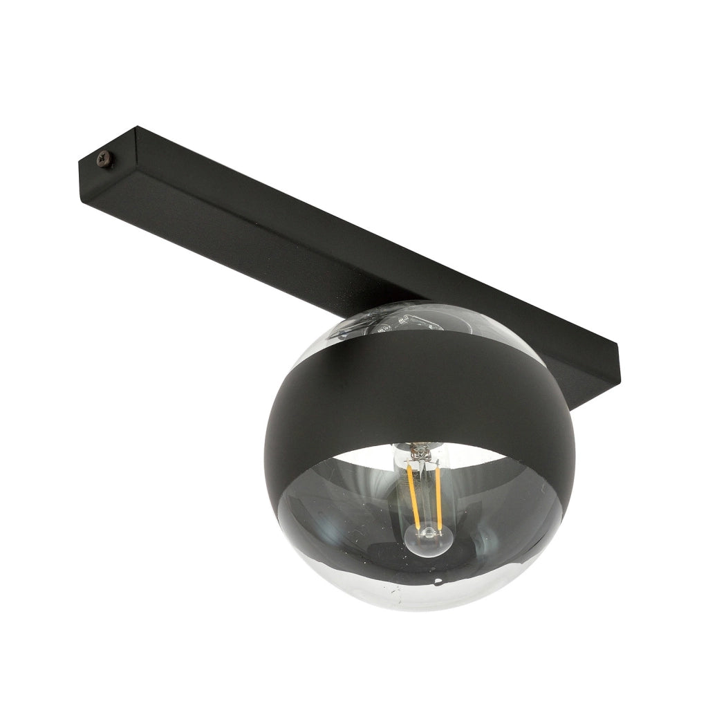 Plafoniera Moderna Giapeto Acciaio Nero 1 Luce E14 Ip20