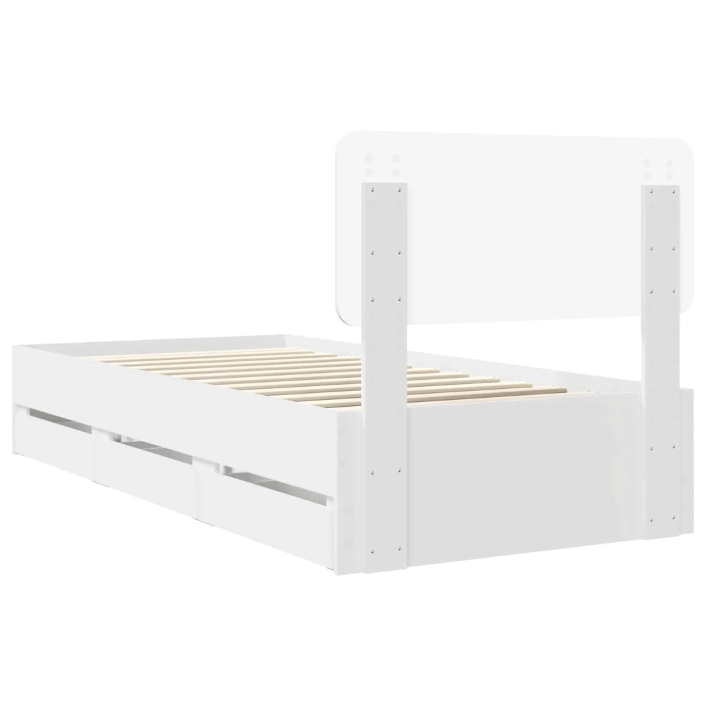 Struttura del letto-Giroletto-Rete del Letto Bianco 75 x 190 cm Legno ingegnerizzato 649703