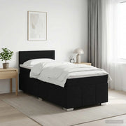 Letto box spring con materasso Nero 100 x 200 cm Tessuto 3451138