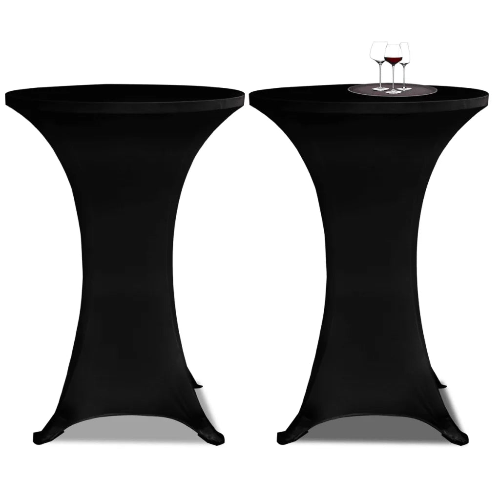 Coperture Verticali per Tavolo 4 pz ?80 cm Nero Elastico CFW9203490
