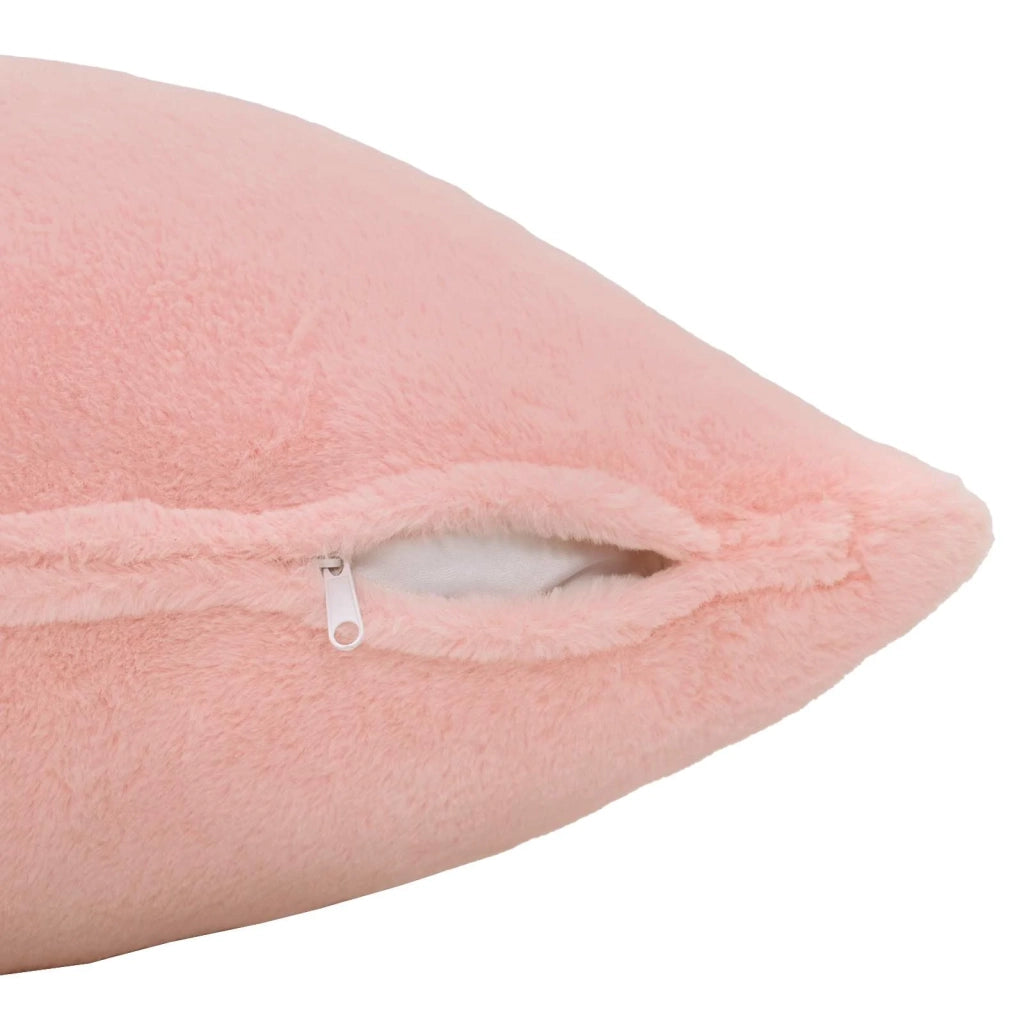 Federa 6 pz HEERLEN Rosa 35 x 35 cm Pelliccia di Coniglio Finta 908282