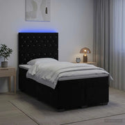 Letto box spring con materasso Nero 120 x 190 cm Velluto 3455062