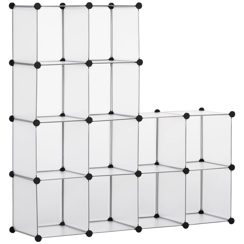 Armadio Scarpiera Plastica con 16 Cubi ¨C Minimal ¨C 125x32x125 cm Trasparente