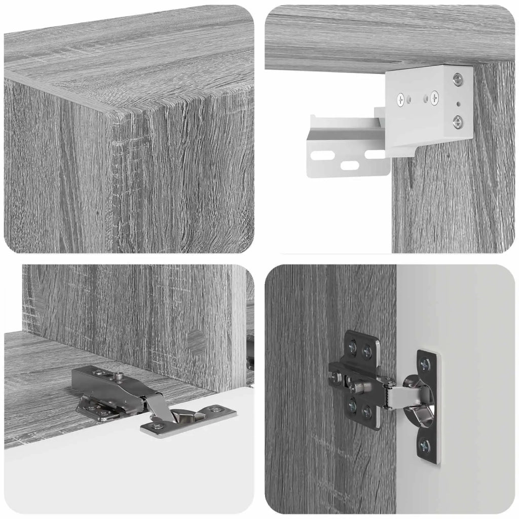 Set mobile TV 4 pz | Armadietto TV | Mobile Porta TV Grigio Sonoma Legno multistrato