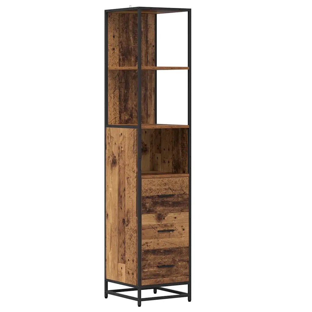 Set di mobili per il bagno con cassetto 4 pcs Legno vecchio 3402566