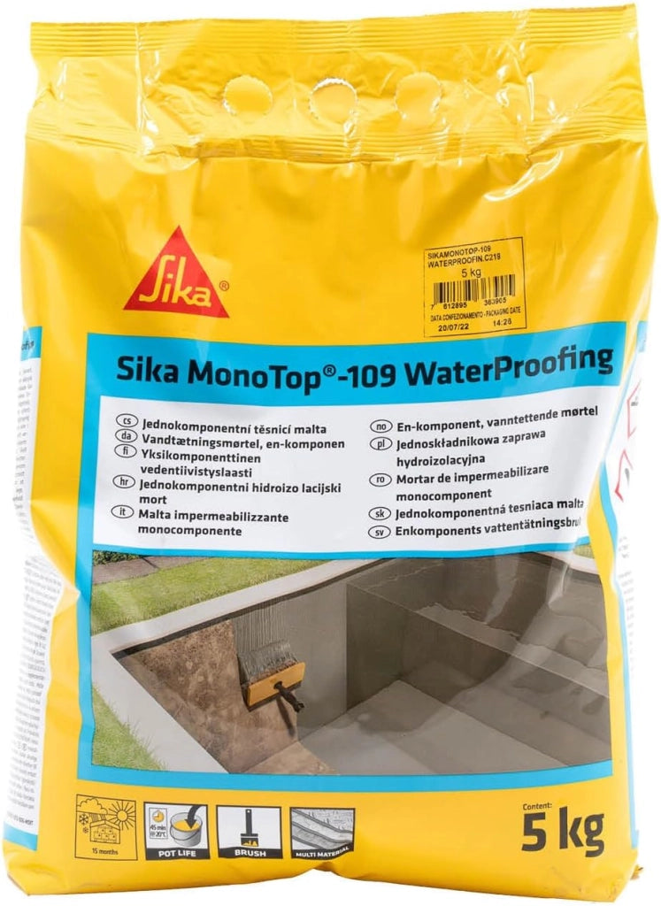 Sika monotop 109 malta cementizia 5 kg impermeabilizzante per edilizia