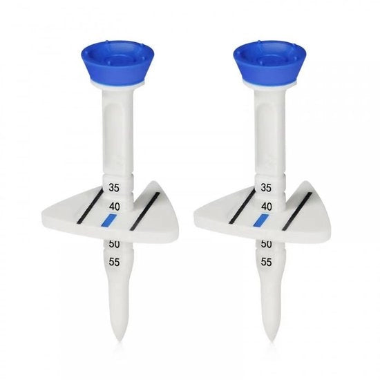 Accessori da golf - Tee verstelbare - 2 pezzi - Inamovibile - Materiale ABS - Riduce attrito - Guida a tre angoli - Accessori da golf