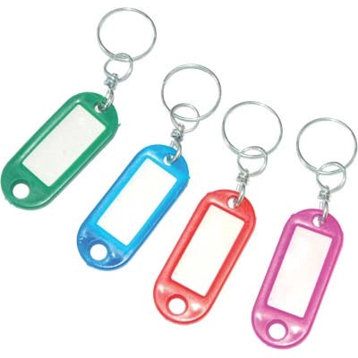 PORTACHIAVE + TARGHETTA + GIVOLARE + ANELLO PRONTY - MIX COLORI CF=PZ 4- 12 confezioni