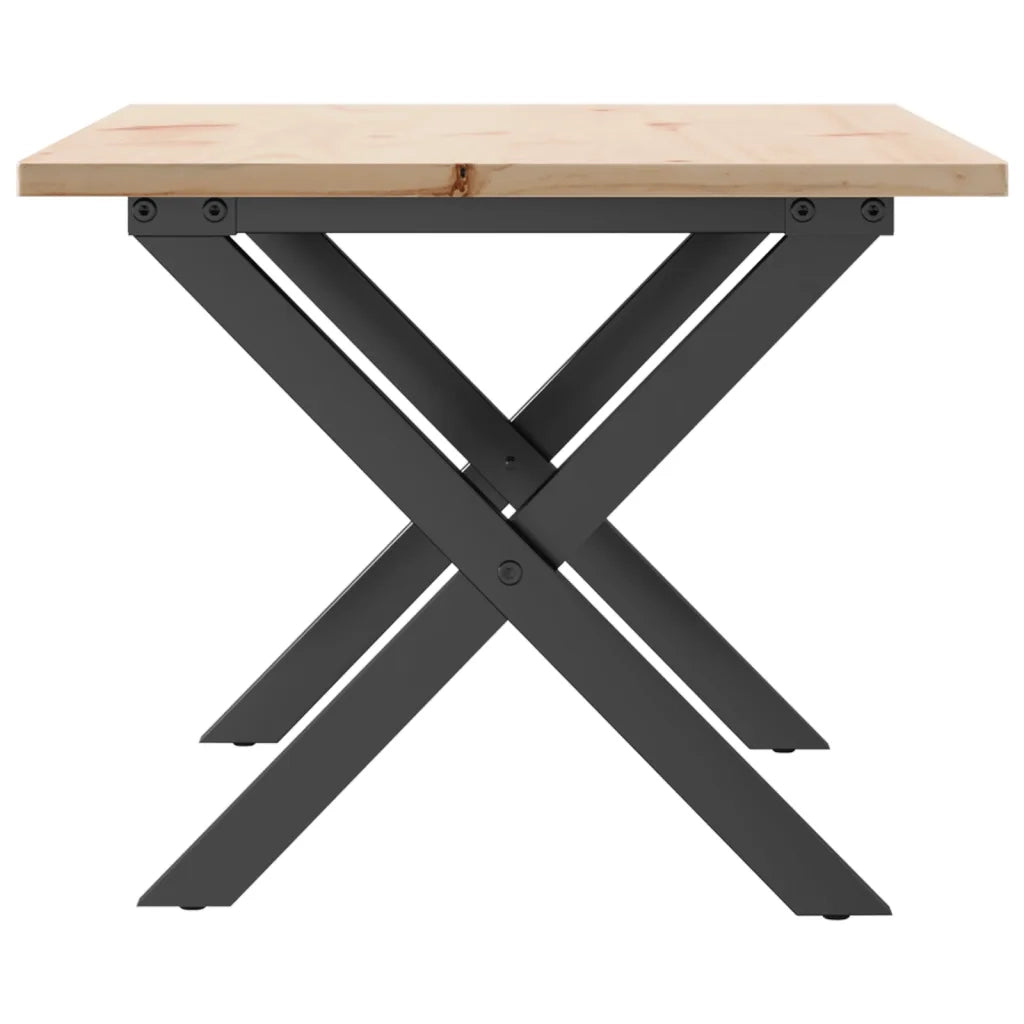 Tavolino da salotto | Tavolino da caff¨¨ | Tavolino da Soggiorno Telaio a X 80x50x40 cm Legno Pino e Acciaio
