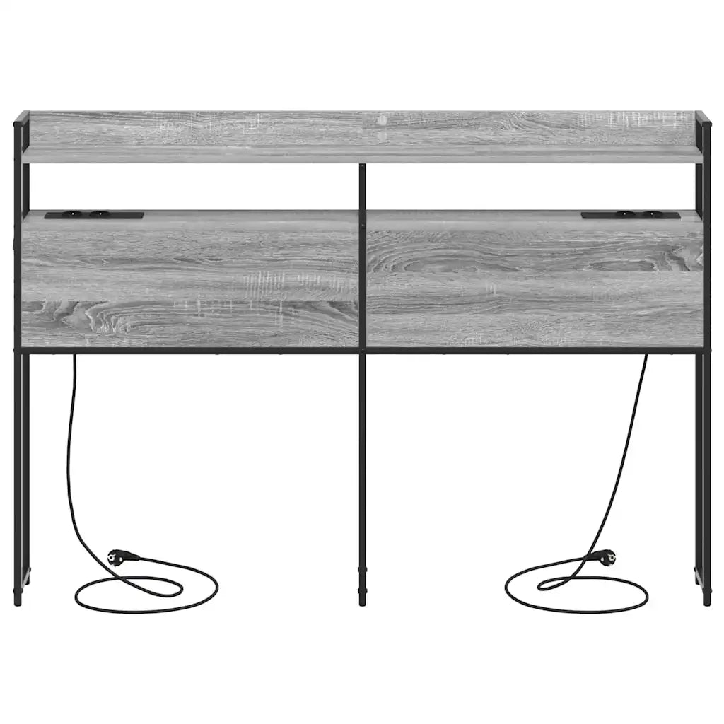 Testiera con lo scaffale-Testata contenitore Grigio sonoma 150 cm Legno multistrato