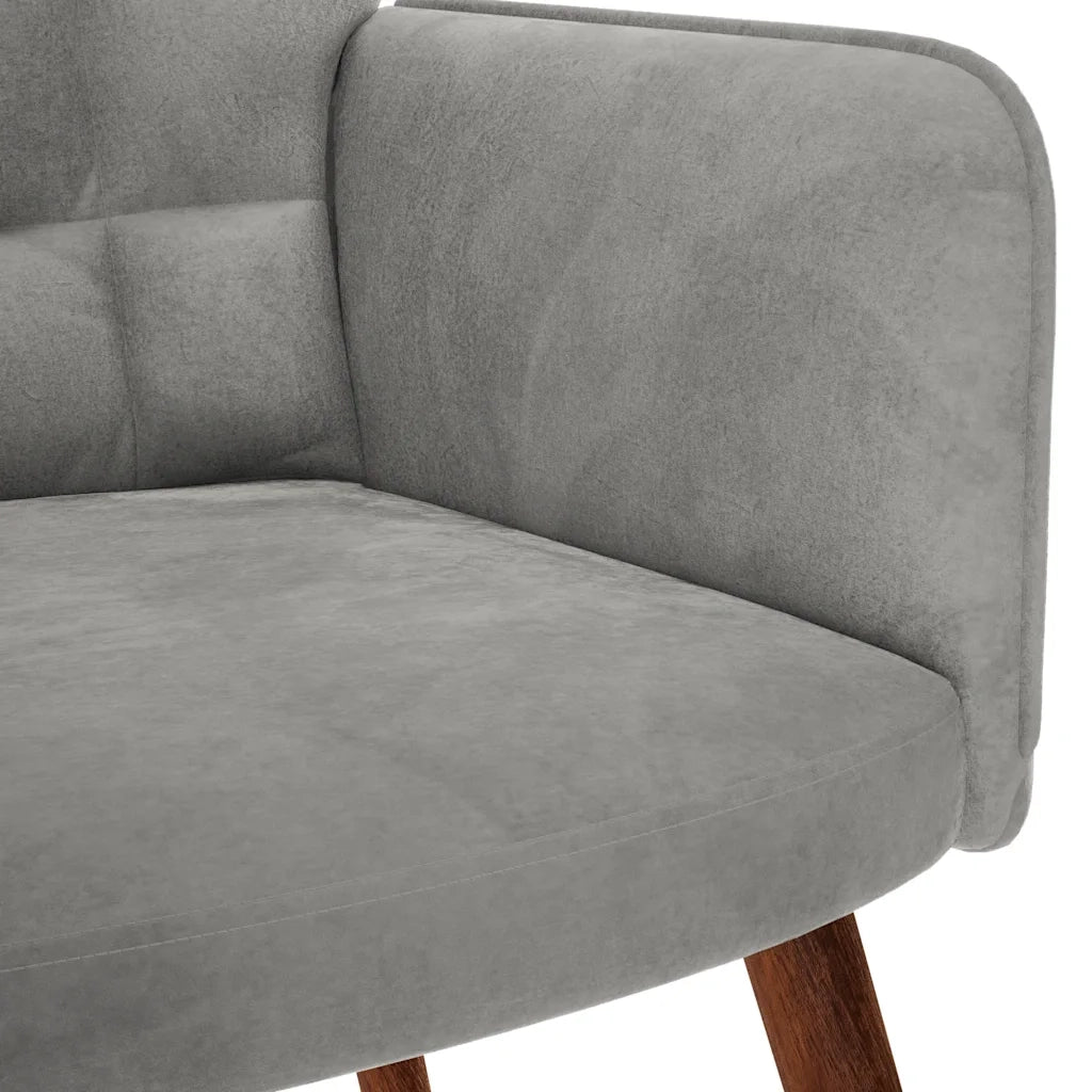Sedia a Dondolo Grigio Chiaro in Velluto 4016832