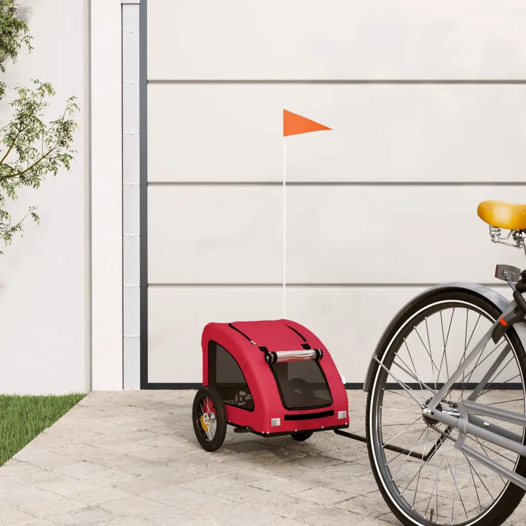 Rimorchio da Bici per Animali Rosso Oxford e Ferro 93950