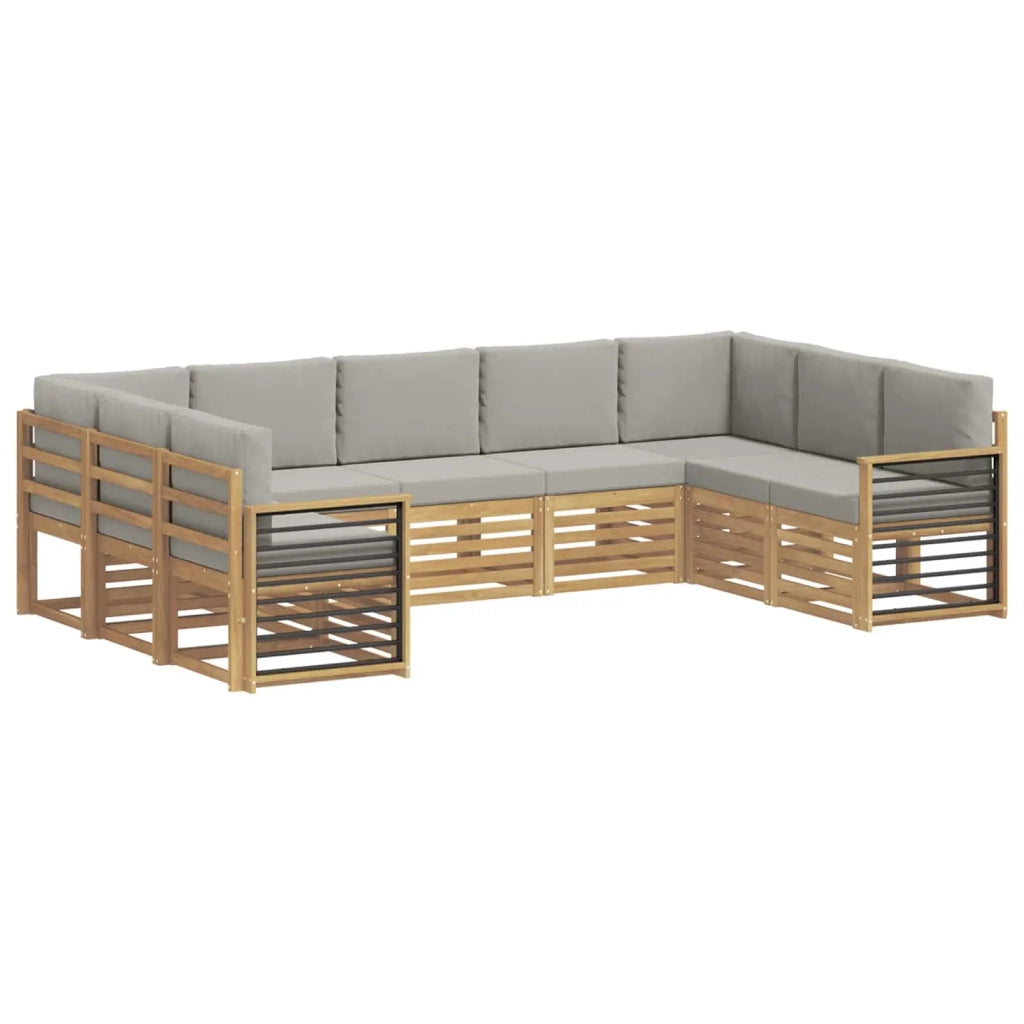 Set divano sezionale 9 pcs Bianco e Grigio Chiaro 3392516