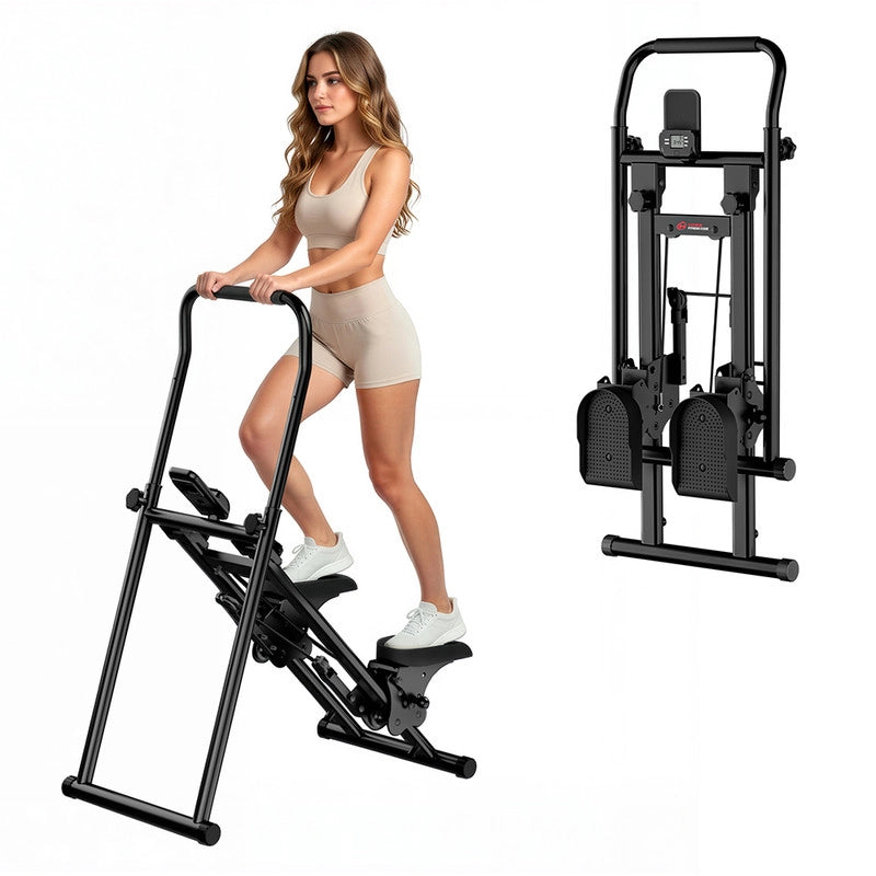 Stepper per Scale Verticale con Schermo LCD,RATTANTREE Manubri Regolabili e Pedali Antiscivolo, Stepper per Scale Fitness Professionale,Portata 150 kg